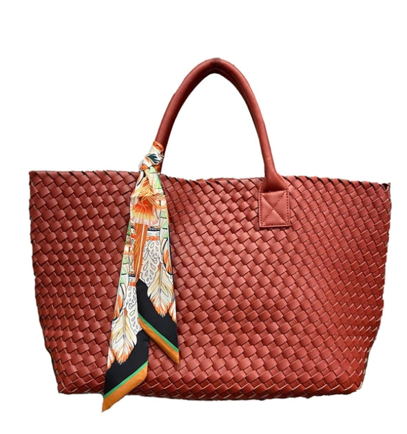 Vegan Leather Handwoven Tote Bag - 7 colors – Ella Belles