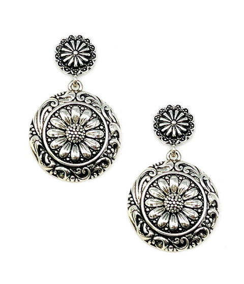 SUNFLOWER CONCHO EARRINGS