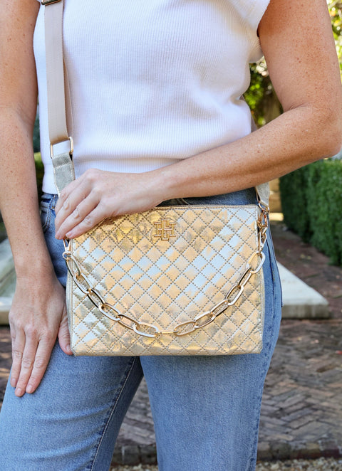 CLARA 3 POCKETS SHIMMER CROSSBODY