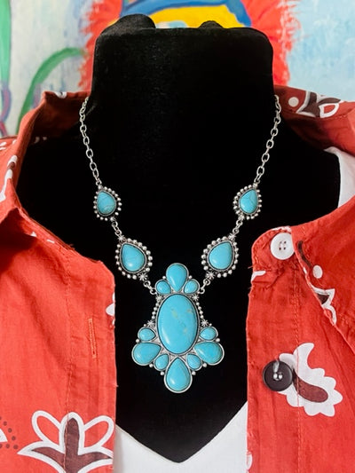 Turquoise Blossom Necklace Set