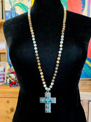 Semi precious beads/Turquoise Cross