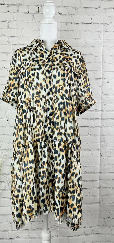 JANE CHEETAH TIER DRESS