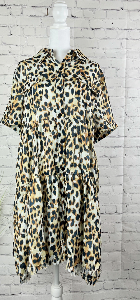 JANE CHEETAH TIER DRESS