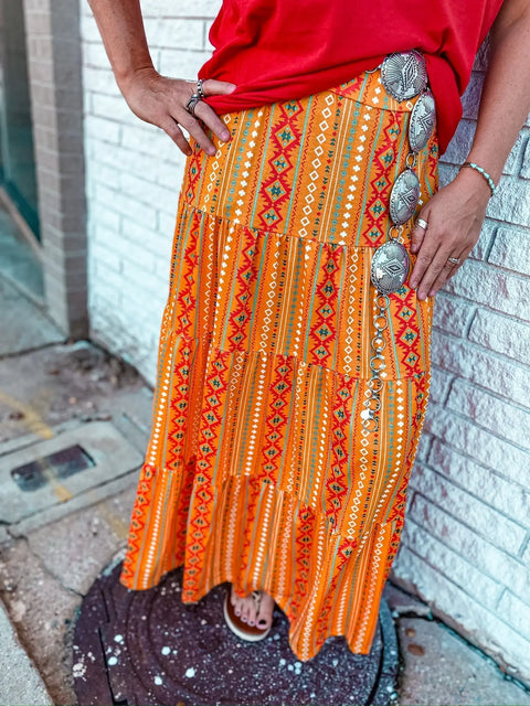 SARINA AZTEC PRINT SKIRT