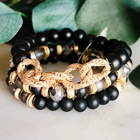 Black Chain Stack Bracelet