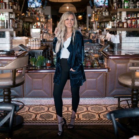 Black Velvet Drape Cardigan (Pre-Order)