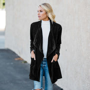 Black Velvet Drape Cardigan (Pre-Order)