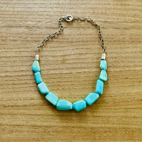 Blue OPAL Silver Necklace