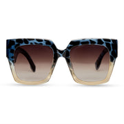 Teal Blue Leopard Sunglasses (oversize)