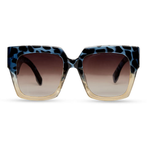 Teal Blue Leopard Sunglasses (oversize)