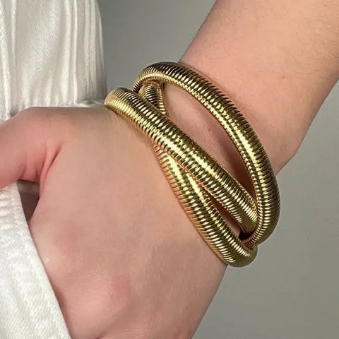 Gold Twisted  Bracelets (Set of 3)
