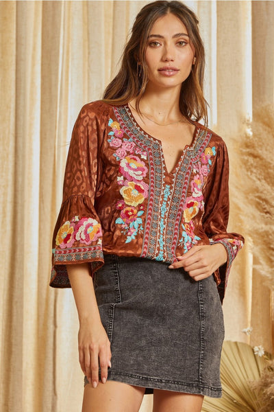 Copper Embroidered TOP