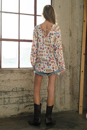 Cream Aztec Diamond Blouse