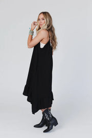 Boho Chic Black Dress -