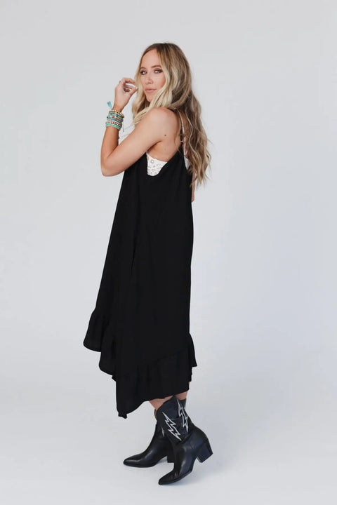 Boho Chic Black Dress -