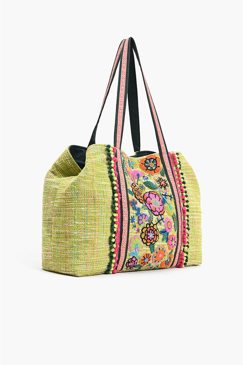 America & Beyond Lime  Tote