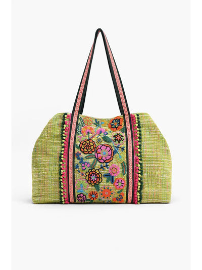 America & Beyond Lime  Tote