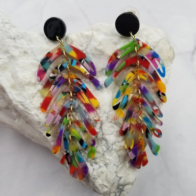 Multi Leaf Acrylic earrings