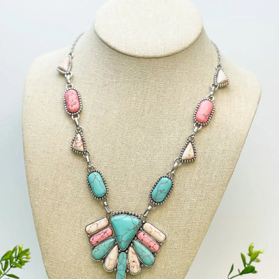 Mellow Holite Squash Blossom Necklace
