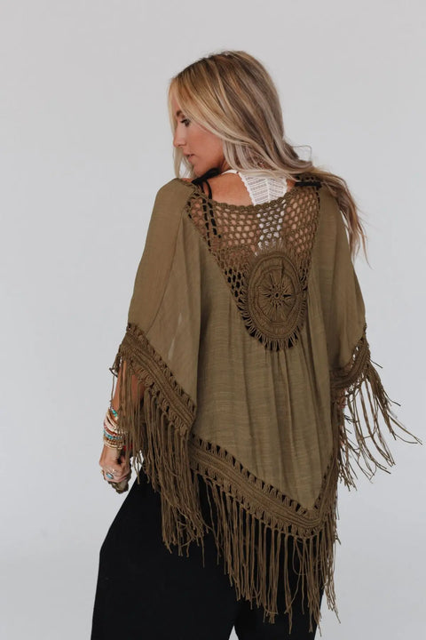 Angie Macrame Fringe Duster
