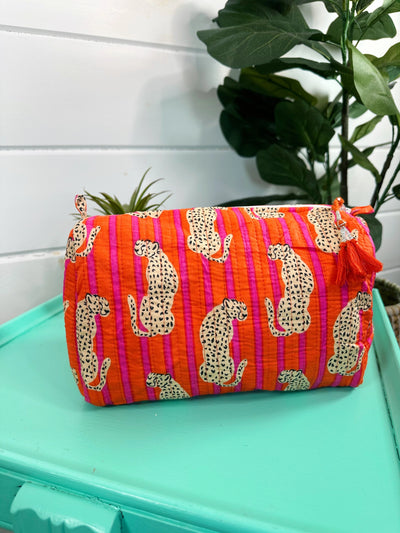 Pink , Orange  Make-up Bag