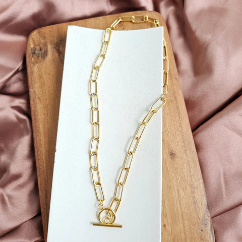Gold Chunky Paper Clip Chain - 20"