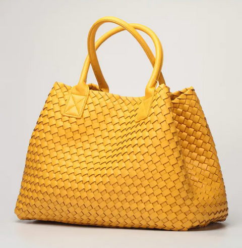 Vegan Leather Handwoven Tote Bag - 7 colors – Ella Belles