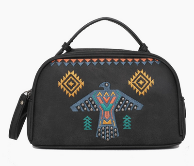 FAUX SUEDE Purse with Studded Eagle