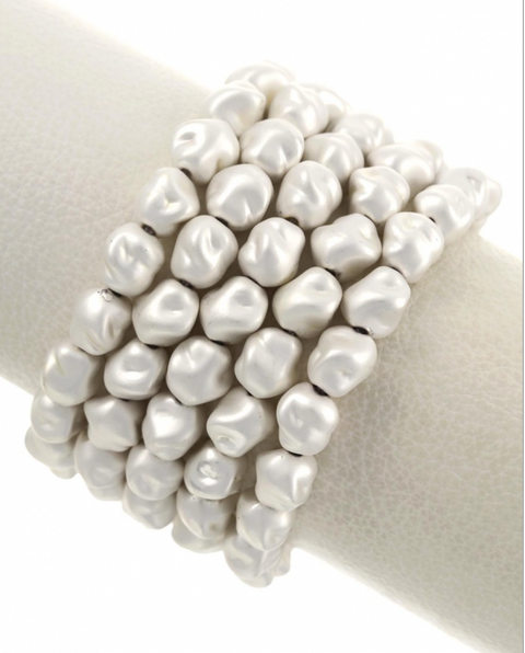 Matte SILVER or GOLD 5 Nugget Bracelet