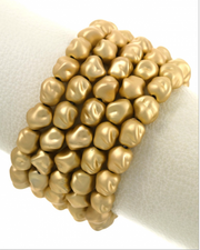 Matte SILVER or GOLD 5 Nugget Bracelet