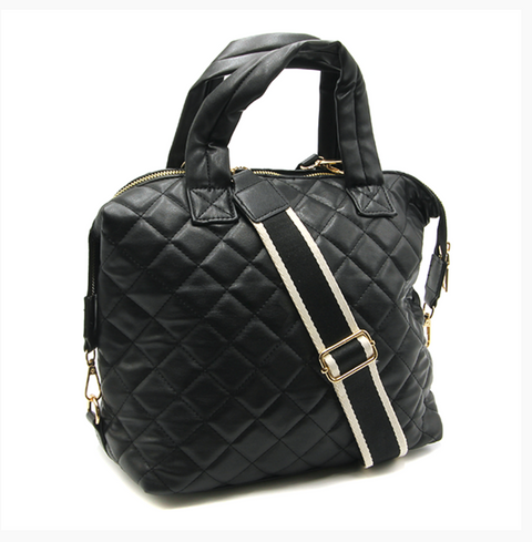 Quilted Faux Leather Bags- 3 colors