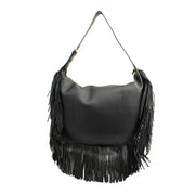 Flirty Fringed Oversized Vegan Leather Purse  Camel  or Black