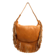 Flirty Fringed Oversized Vegan Leather Purse  Camel  or Black