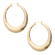POLISHED GOLD OR SILVER HOOPS - WOW